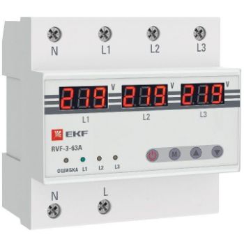 Изображение Реле выбора фаз с дисплеем RVF-3-63А PROxima EKF RVF-3-63a