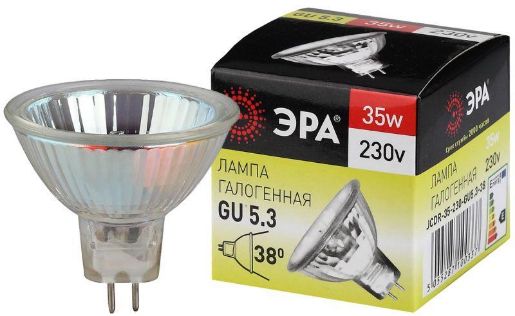 Изображение Лампа галогенная GU5.3-JCDR (MR16) -35W-230V-Cl ЭРА C0027363