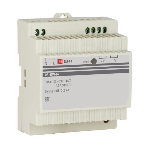 Изображение Блок питания 24В DR-45W-24 EKF dr-45w-24