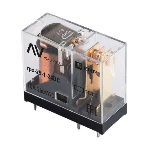 Изображение Реле промежуточное РП slim 25/1 10A 24В DC AVERES EKF rps-25-1-24DC