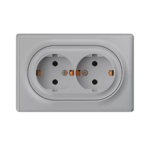 Изображение Розетка 2-м СП Florence 16А IP20 с заземл. винт. клеммы сер. 1E10401302 OneKeyElectro 2172836