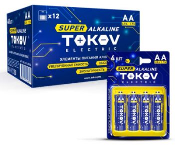 Изображение Элемент питания алкалиновый LR6/AA (блист.4шт) TOKOV ELECTRIC TKE-ALS-LR6/B4