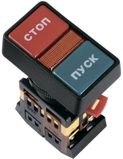 Изображение Кнопка PPBB-30N "Пуск-Стоп" d30мм 1з+1р 240В неон IEK BBD21-PPBB-K51