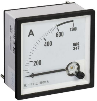 Изображение Амперметр Э47 72х72мм 600/5А кл. точн. 1.5 IEK IPA10-6-0600-E
