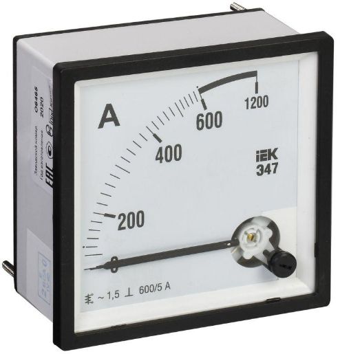 Изображение Амперметр Э47 72х72мм 600/5А кл. точн. 1.5 IEK IPA10-6-0600-E