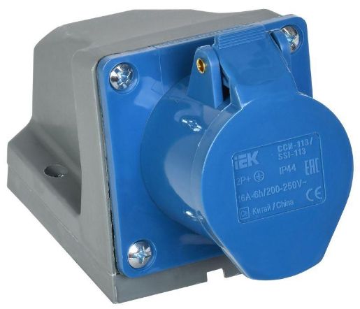 Изображение Розетка ОП 16А 220В 2P+PЕ ССИ-113 IP44 IEK PSR11-016-3