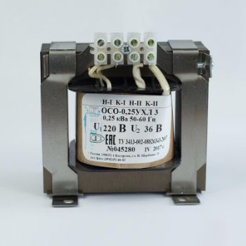 Изображение Трансформатор ОСО-0.25-09 220/24В УХЛ3 Кострома ОС0000002215