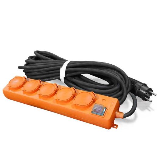 Изображение Удлинитель-шнур 5х20м с заземл. 16А IP44 У10-026 КГ 3х1.5 с выкл. с индикатором сети с защ. крышкой UNIVersal 9634139
