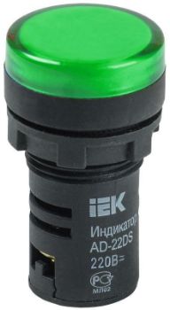 Изображение Лампа светосигнальная AD22DS d22мм 230В AC зел. IEK BLS10-ADDS-230-K06