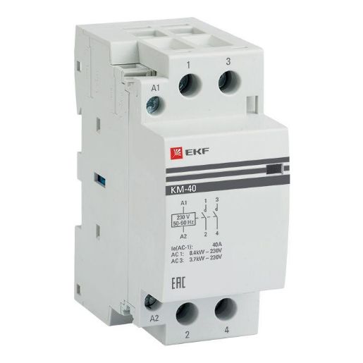 Изображение Контактор модульный КМ 40А 2NО (2 мод.) EKF km-2-40-20