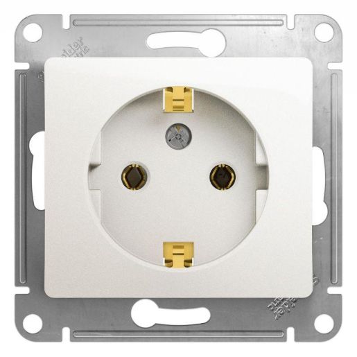 Изображение Розетка 1-м СП Glossa 16А IP20 с заземл. механизм перламутр. SE GSL000643