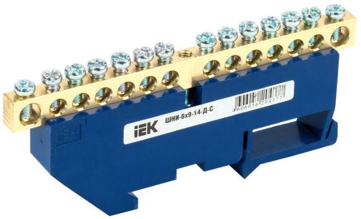 Изображение Шина нулевая на DIN-изол. ШНИ 6х9-14-Д-С IEK YNN10-69-14D-K07
