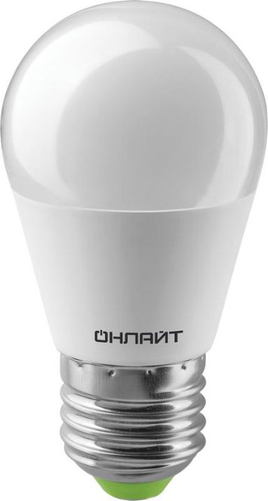 Изображение Лампа светодиодная 71 627 OLL-G45-8-230-4K-E27 8Вт шар 4000К нейтр. бел. E27 600лм 176-264В ОНЛАЙТ 71627