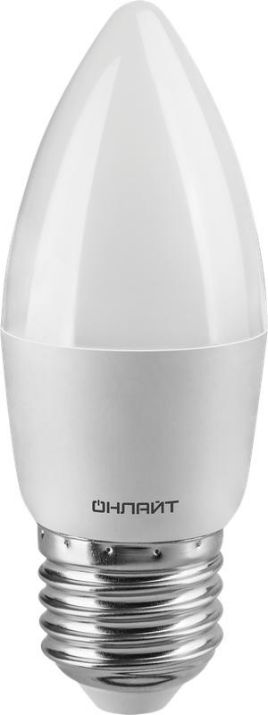 Изображение Лампа светодиодная 71 635 OLL-C37-8-230-4K-E27-FR 8Вт свеча 4000К нейтр. бел. E27 600лм 176-264В ОНЛАЙТ 71635