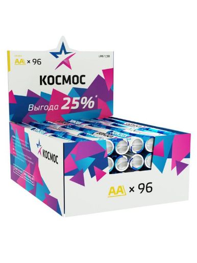 Изображение Элемент питания алкалиновый AA/LR6 (уп.96шт) КОСМОС KOCLR6_96BOX