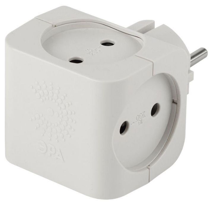 Изображение Разветвитель 4-м без заземл. 16А IP20 SP-4-W бел. Эра Б0005103