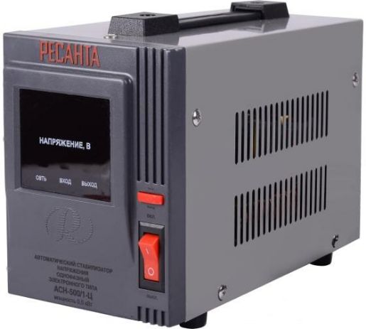 Изображение Стабилизатор напряжения АСН-500/1-Ц 1ф 0.5кВт IP20 релейный Ресанта 63/6/1