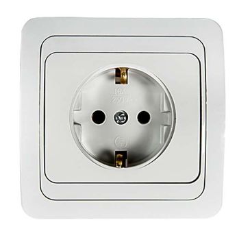 Изображение Розетка 1-м CLASSICO с заземл. 2028 бел. ASD / IN HOME 4680005959907
