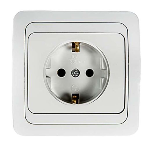 Изображение Розетка 1-м CLASSICO с заземл. 2028 бел. ASD / IN HOME 4680005959907