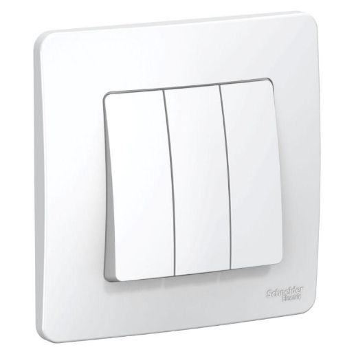 Изображение Выключатель 3-кл. СП Blanca 10А IP20 (сх. 1+1+1) 250В бел. SE BLNVS100501