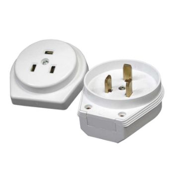Изображение Разъем РШ-ВШ 32А 250В 2P+PE скрыт. уст. бел. UNIVersal 1236