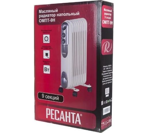 Изображение Радиатор масляный 9 секц. 2000Вт ОМПТ- 9Н Ресанта 67/3/4