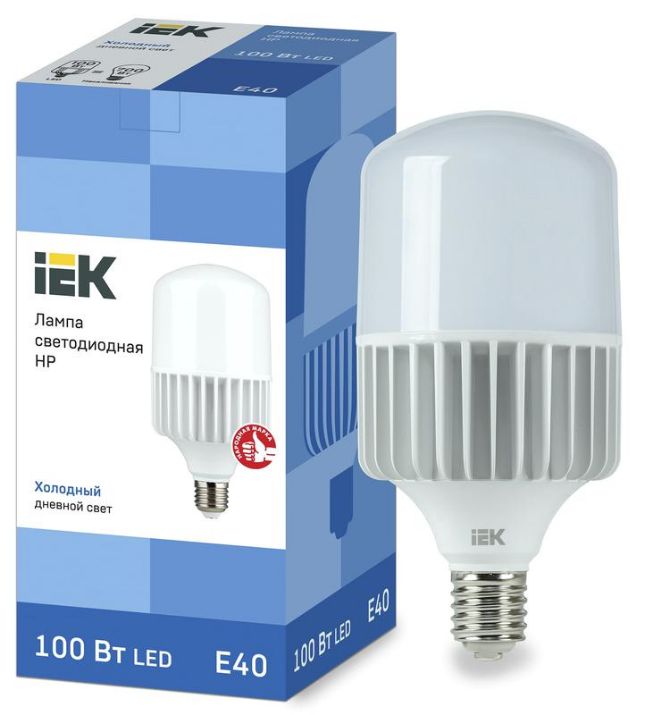 Изображение Лампа светодиодная HP 100Вт 230В 6500К E40 IEK LLE-HP-100-230-65-E40