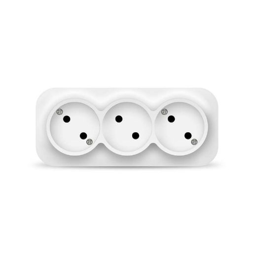 Изображение Розетка 3-м ОП 10А IP20 без заземл. бел. IONICH 1445