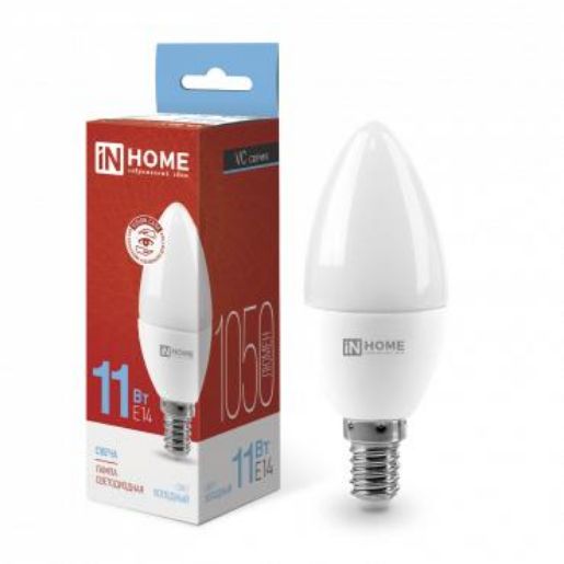 Изображение Лампа светодиодная LED-СВЕЧА-VC 11Вт свеча 6500К холод. бел. E14 1050лм 230В IN HOME 4690612024844
