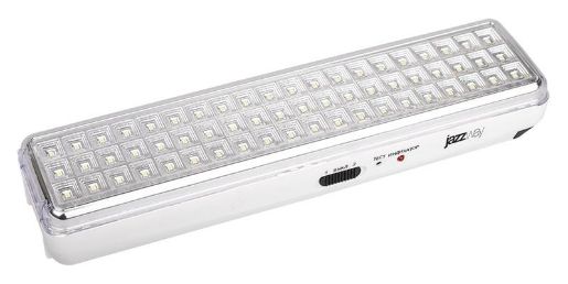 Изображение Фонарь-светильник аккумуляторный Accu9-L60-wh аварийный 60SMD яркий 300лм 2ч/эконом 90лм 6ч 220В аккум. Li-ion 3.7В 2.4А.ч бел. JazzWay 5024540