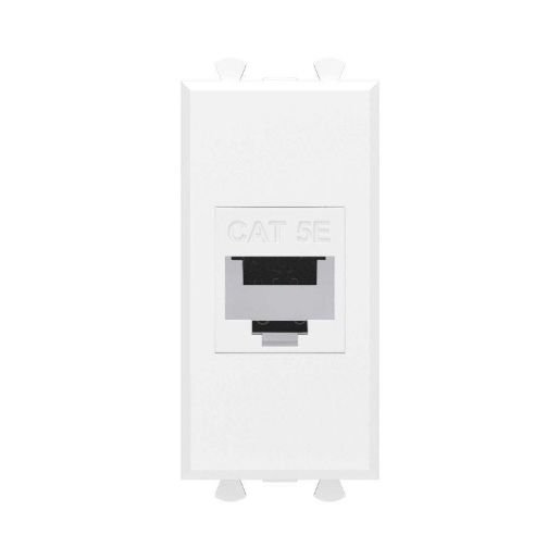 Изображение Розетка компьютерная 1мод. Avanti "Белое облако" RJ45 кат.5E без шторок модульная механизм DKC 4400661