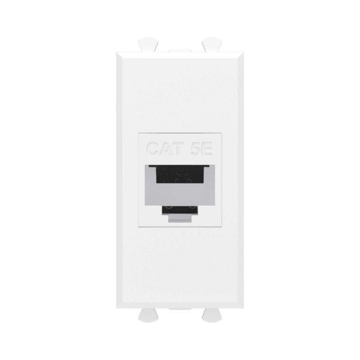 Изображение Розетка компьютерная 1мод. Avanti "Белое облако" RJ45 кат.5E без шторок модульная механизм DKC 4400661
