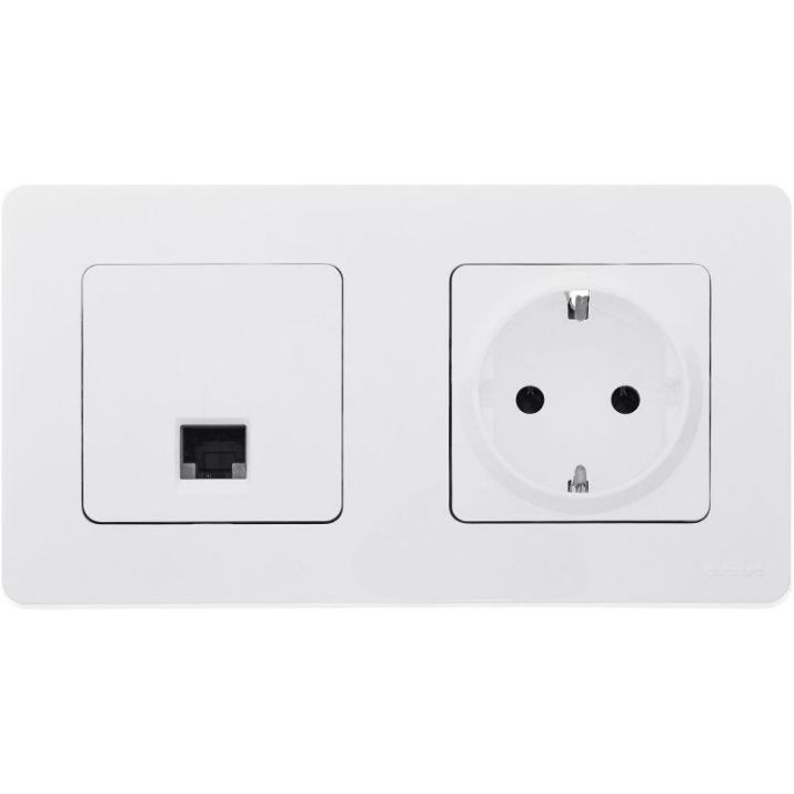 Изображение Розетка компьютерная Inspiria RJ45 кат.5E UTP бел. Leg 673825