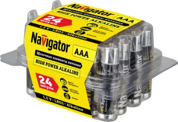 Изображение Элемент питания алкалиновый AAA/LR03 94 787 NBT-NE-LR03-BOX24 (уп.24шт) NAVIGATOR 94787