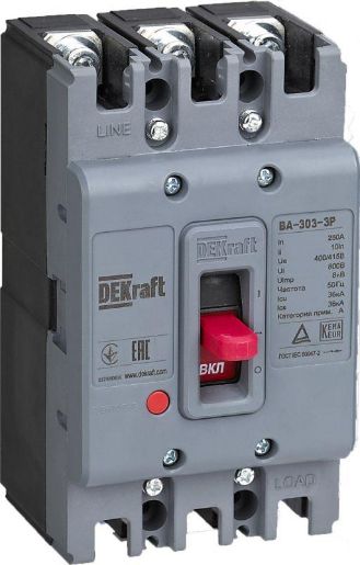Изображение Выключатель автоматический 3п 100А 36кА ВА-303 DEKraft 22750DEK