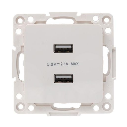 Изображение Розетка USB 2-м Стокгольм 2.1А механизм бел. PROxima EKF EYR16-028-10-2USB