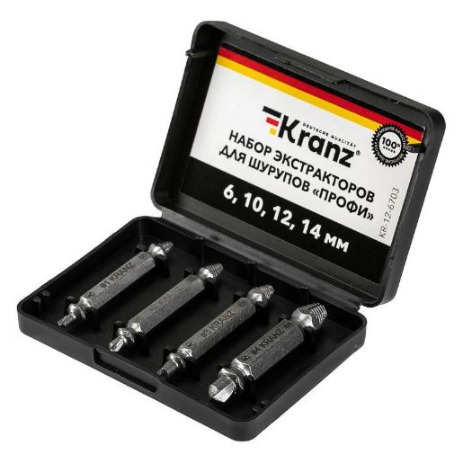 Изображение Набор экстракторов для шурупов Профи Kranz KR-12-6703