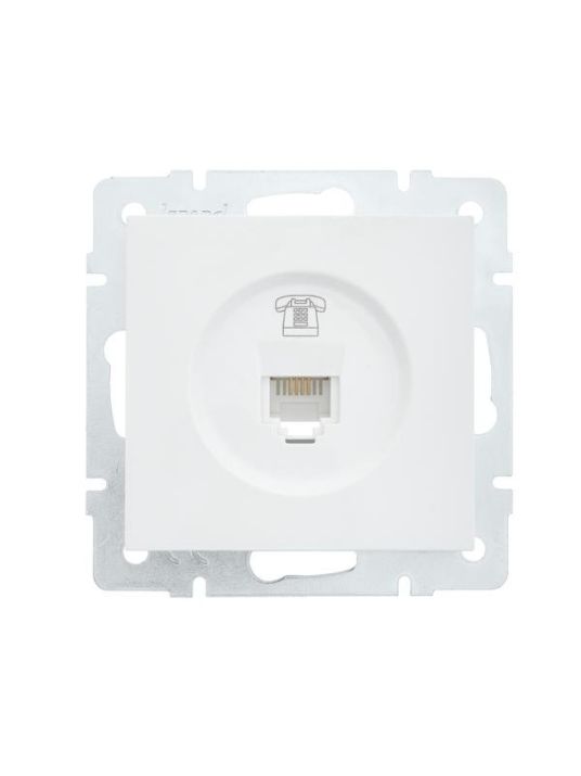 Изображение Розетка телефонная СП Vesna евро стандарт механизм бел. LEZARD 742-0288-137