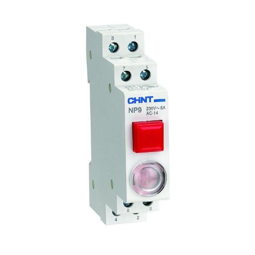 Изображение Кнопка модульная NP9-12D3/2 с подсветкой 1НО+2НЗ AC/DC 230В красн. (R) CHINT 584047