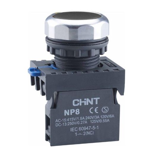 Изображение Кнопка управления NP8-10BN/2 без подсветки черн. 1НО IP65 (R) CHINT 578647
