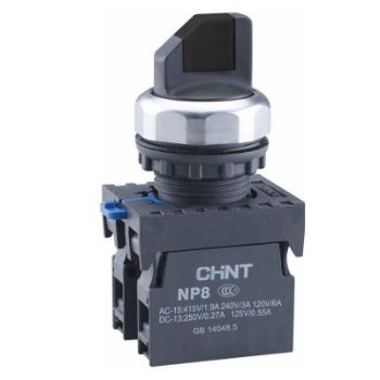 Изображение Переключатель без подсветки NP8-11X/312 3 полож. с фиксацией черн. 1НО+1НЗ IP65 (R) CHINT 667137