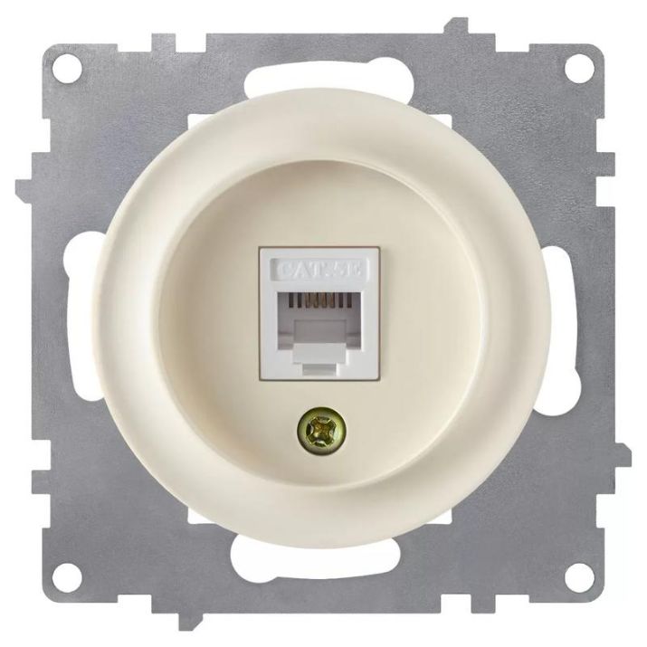 Изображение Розетка компьютерная 1-м СП Florence RJ45 кат.5E механизм беж. 1E20701301 OneKeyElectro 2172793