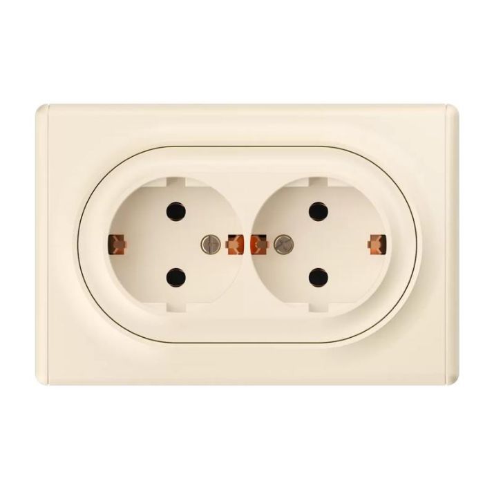 Изображение Розетка 2-м СП Florence 16А IP20 с заземл. винт. клеммы беж. 1E10401301 OneKeyElectro 2172790