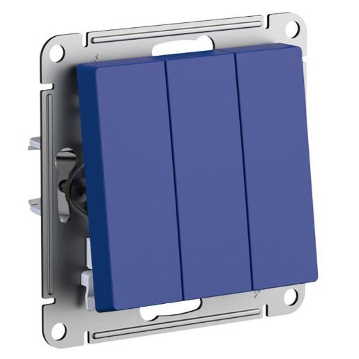 Изображение Выключатель 3-кл. AtlasDesign (сх.1+1+1) 10AX механизм аквамарин SE ATN001131