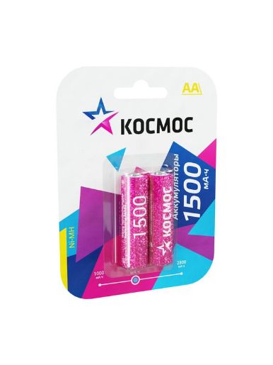 Изображение Аккумулятор AA/R6 NI-MN 1500мА.ч BP-2 (блист.2шт) Космос KOCR6NIMH(1500mA)