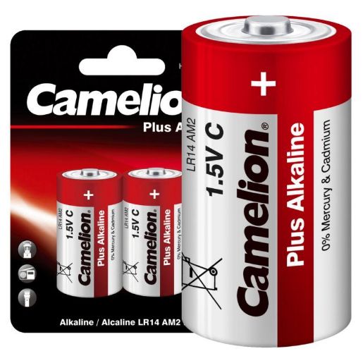 Изображение Элемент питания алкалиновый C/LR14 1.5В Plus Alkaline LR14-BP2 BL-2 (блист.2шт) Camelion 1653