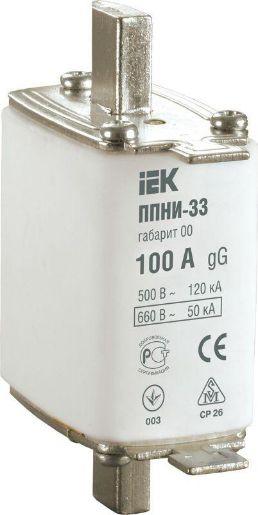 Изображение Вставка плавкая ППНИ-33 100А габарит 00 IEK DPP10-100