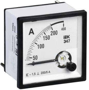 Изображение Амперметр Э47 72х72мм 200/5А кл. точн. 1.5 IEK IPA10-6-0200-E