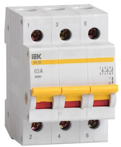 Изображение Выключатель нагрузки ВН-32 63А/3П IEK MNV10-3-063