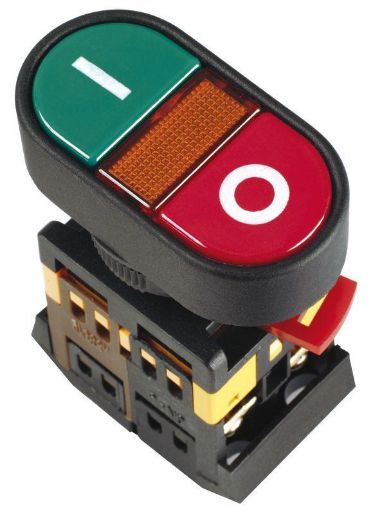 Изображение Кнопка APBB-22N "I-O" d22мм 1з+1р 240В неон IEK BBD10-APBB-K51